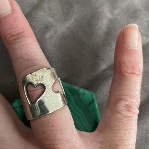 Silver heart ring